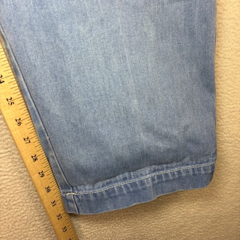 Vintage Karl Kani Baggy Jeans Men 36x32 Blue Faded Embroidered Loose Relaxed 90s
